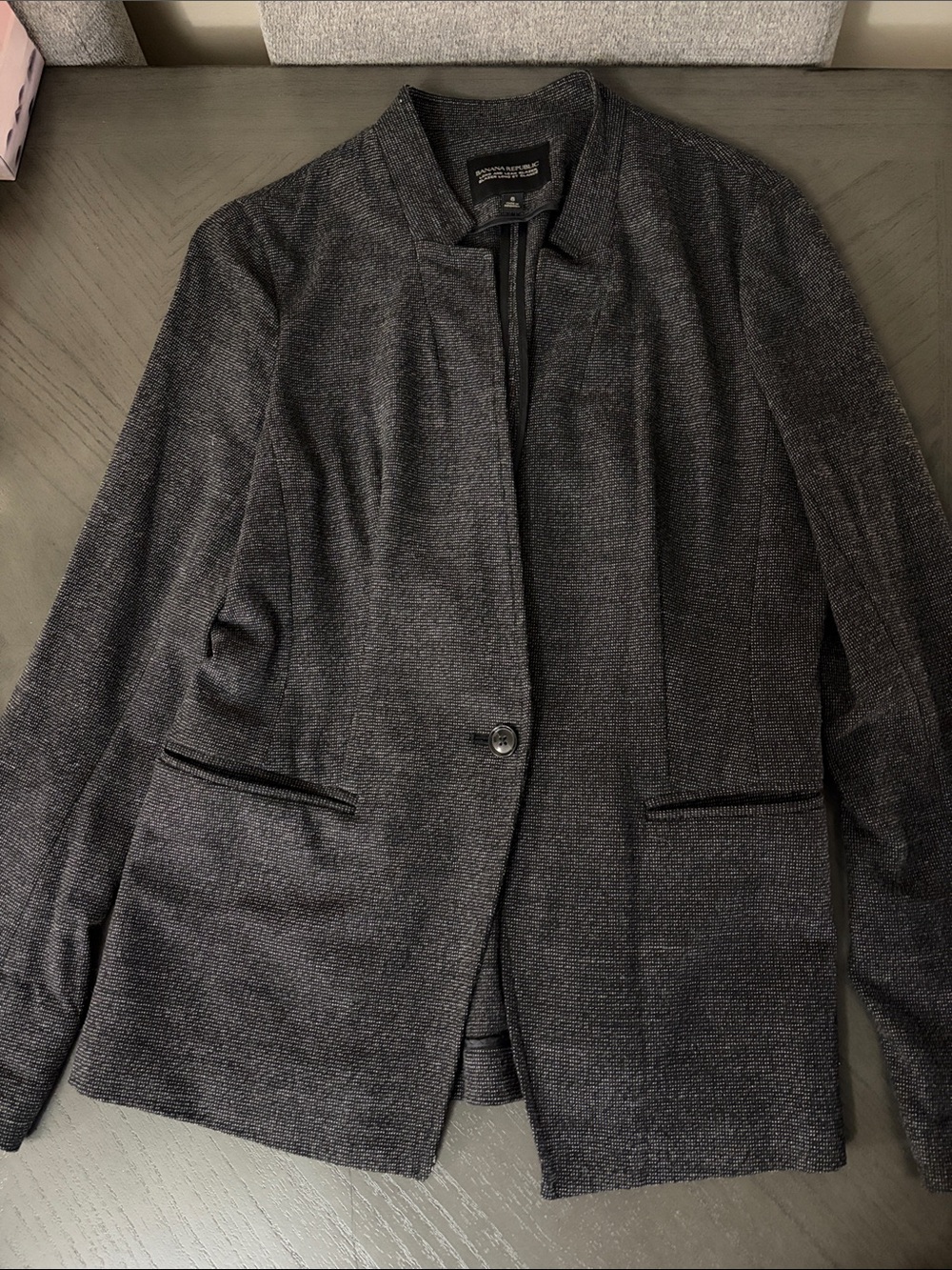 Banana Republic Men's Dark Charcoal Textured Blazer